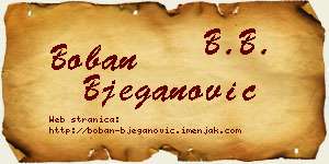 Boban Bjeganović vizit kartica